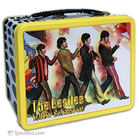 beatles metal lunch box|yellow submarine lunch box.